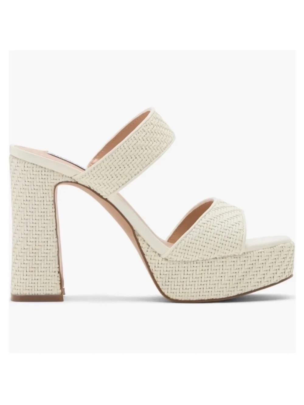 Steve Madden Cream Woven Platform Sandal